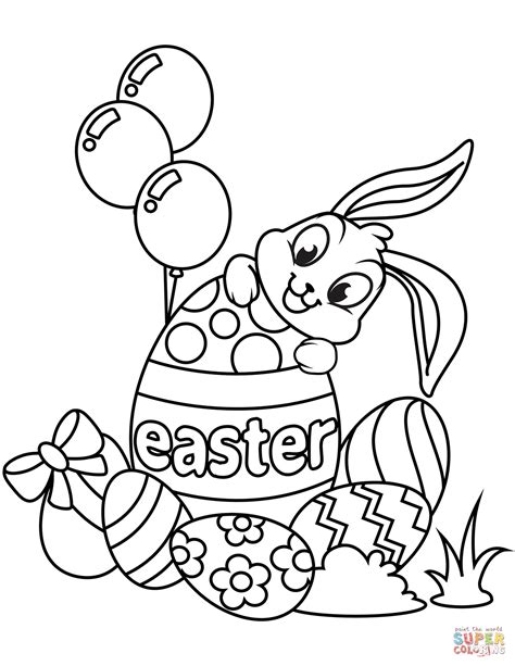 easter bunny eggs coloring pages printable